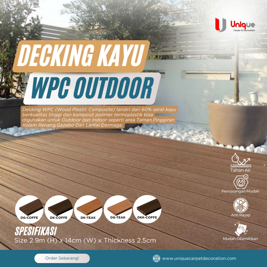 Jual Decking Wpc Outdoor Lantai Kayu Kolam Renang Pool Decking Dg