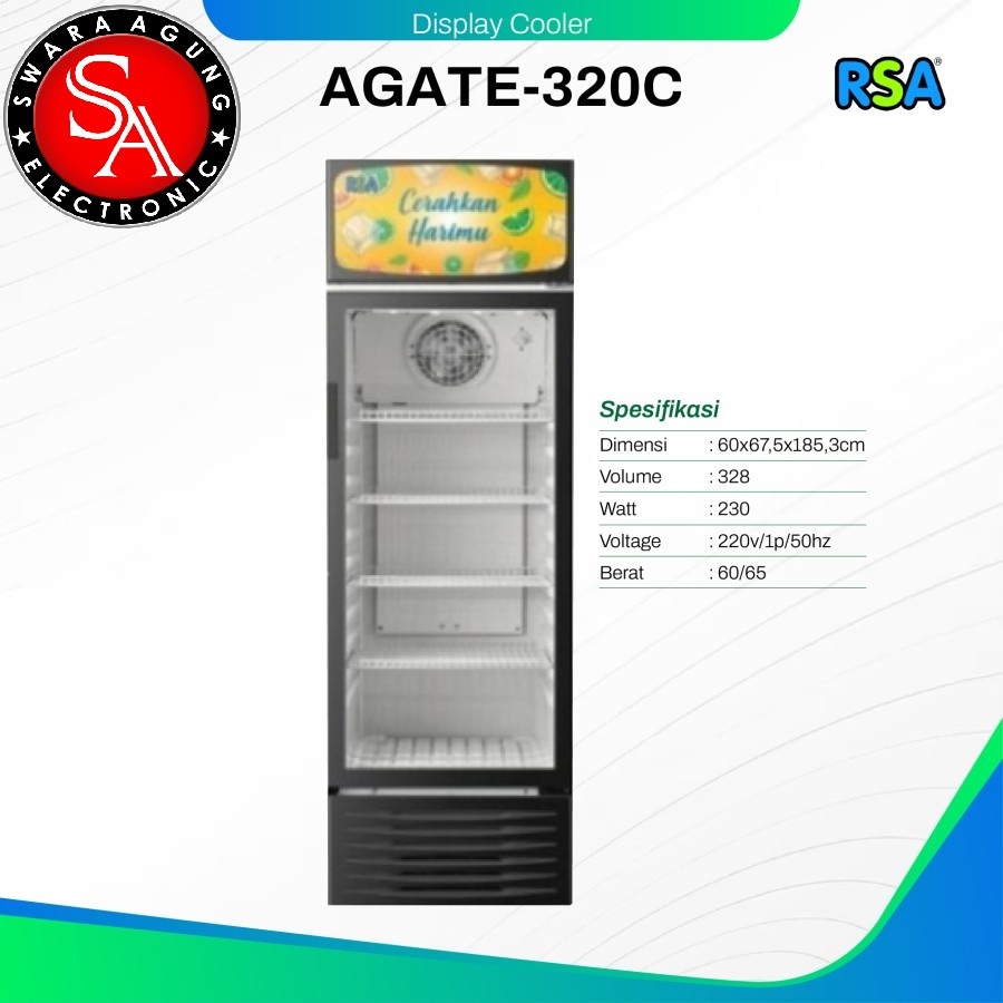 Jual Showcase Jumbo 4 Rak 328 Liter RSA Type : AGATE 320C (Khusus Medan ...