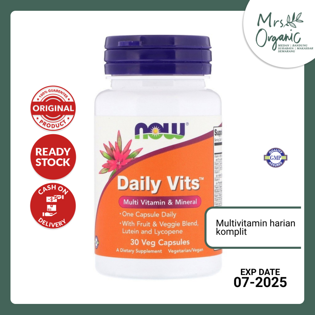 Jual Vitamin Now Daily Vits Multivitamin dan Mineral 30 Kapsul Nabati ...