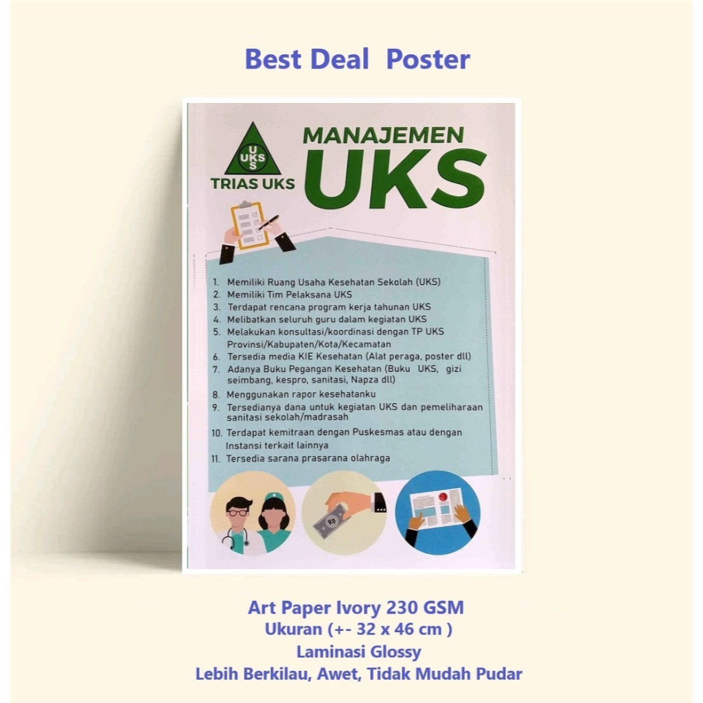 Jual Poster Sekolah Poster Trias Uks Poster Managemen Uks Phbs Di