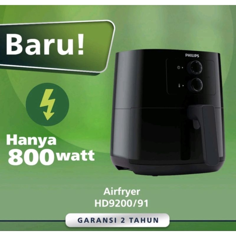 Jual PHILIPS Air Fryer HD9200/91 Air Fryer Low Watt Analog Shopee