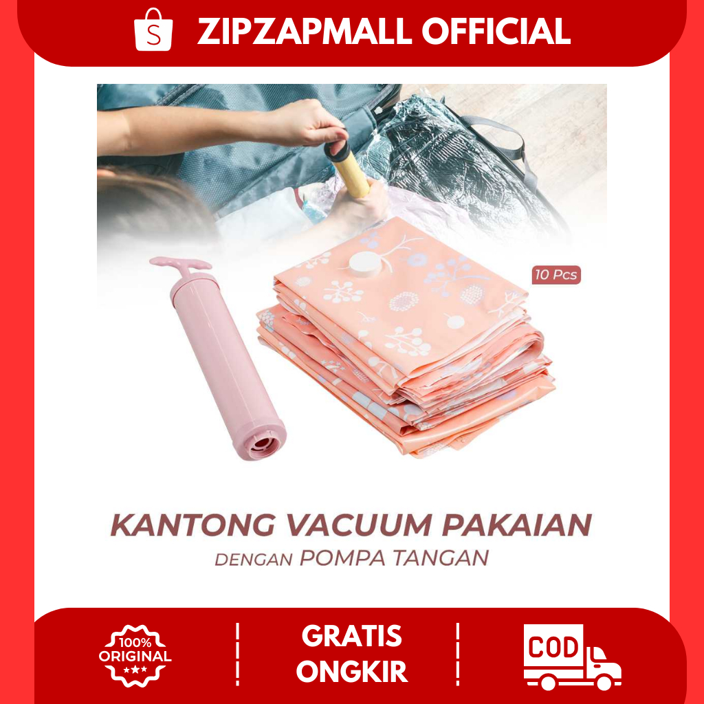 Jual Kantong Vacuum Pakaian Plastic Storage Pcs With Hand Pump Vakum Baju Traveling Tas