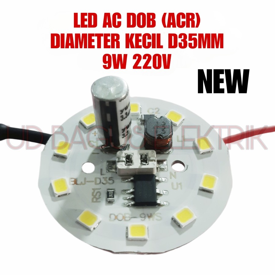 Jual PCB LED AC 9W NEW 220V DOB (ACR) UKURAN PCB KECIL DIAMETER 35MM ...
