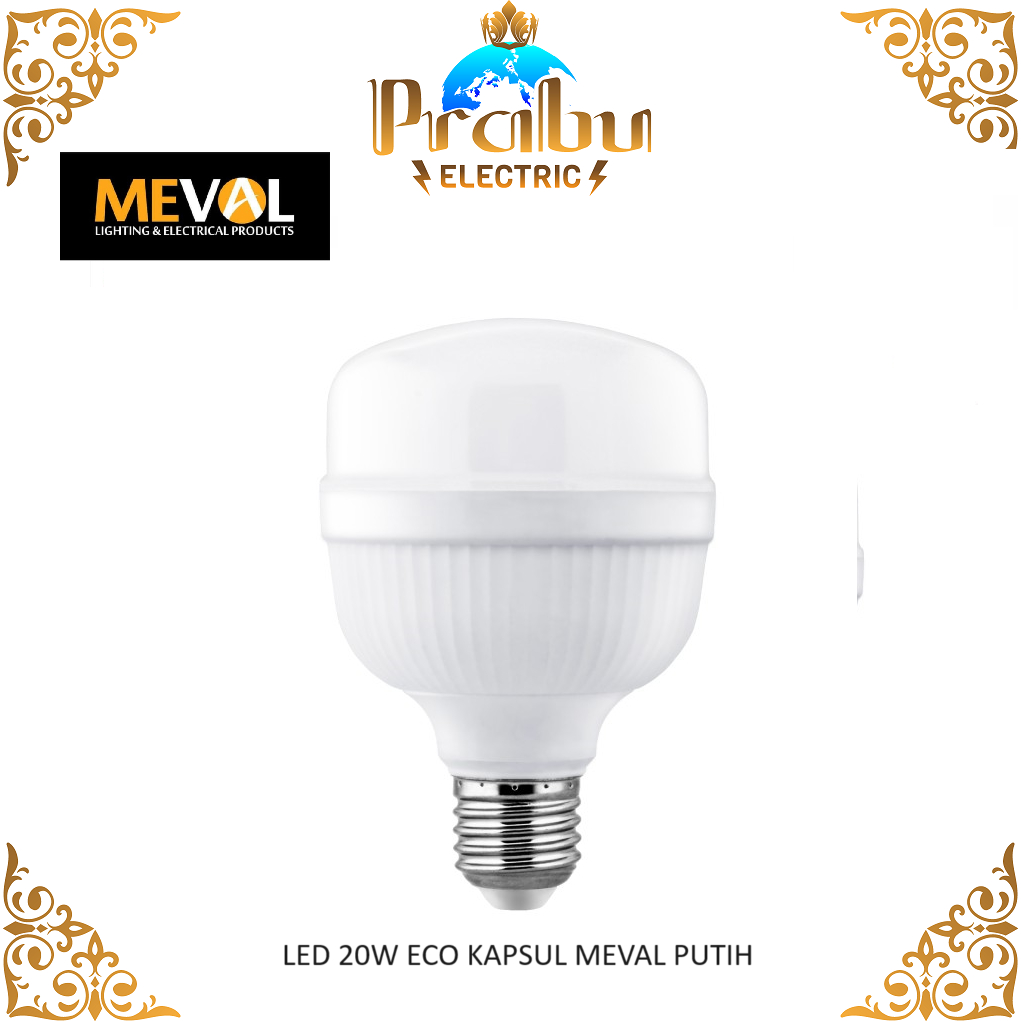 Jual Lampu LED Bulb Kapsul Meval ECO 20W 20 Watt - Putih Meval | Shopee ...