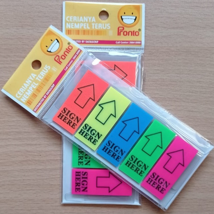 Jual Pronto Sign Here Plastik / Sticky Note / Stiker Penanda Tanda ...