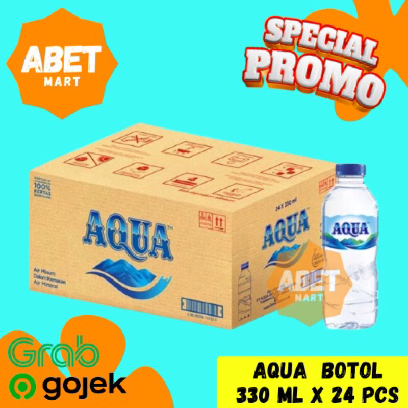 Jual Air Mineral Aqua 330 Ml 1 Dus Isi 24 Botol Water 330ml Mini Pcs