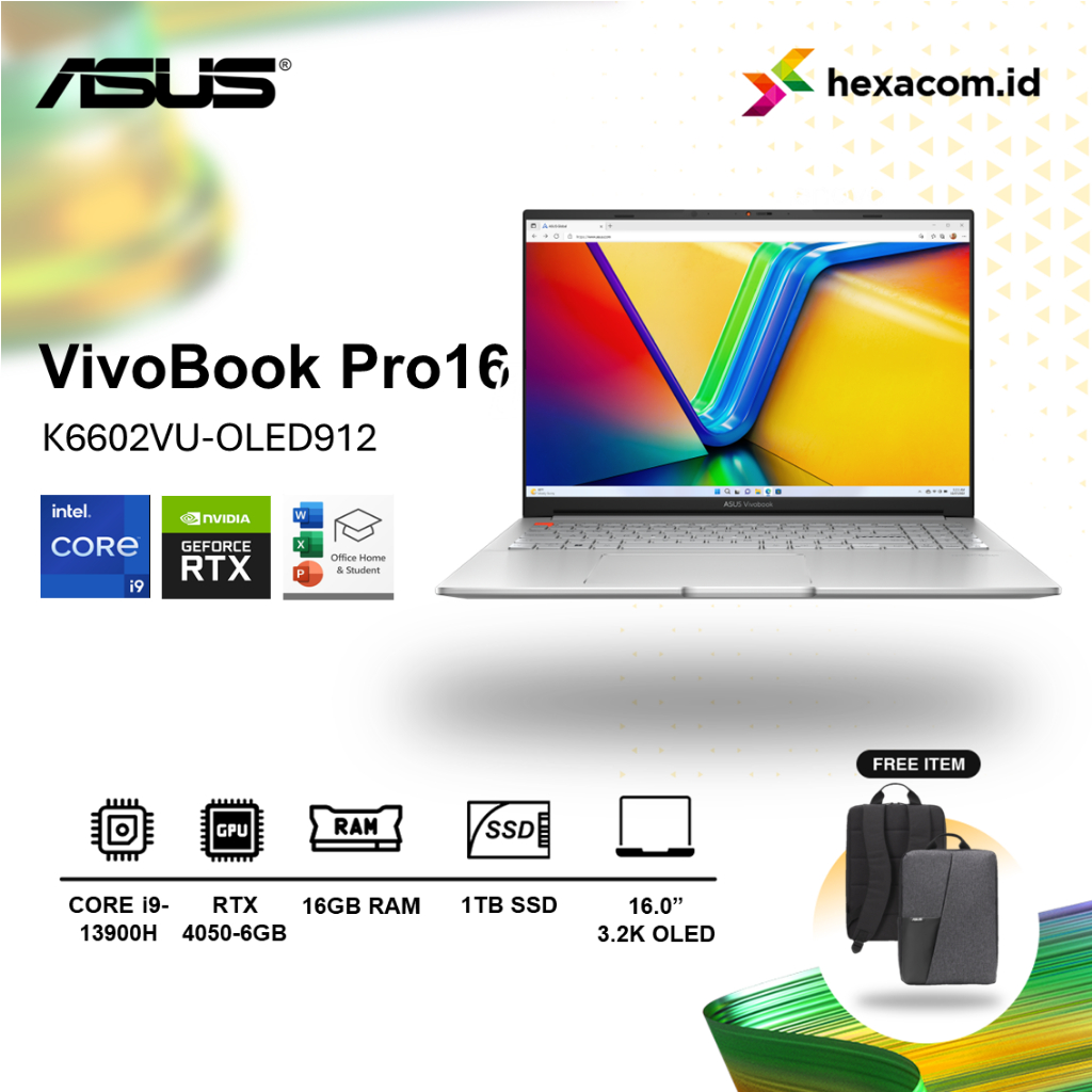 Jual Asus Vivobook Pro 16 Oled K6602vu I9 13900h Rtx4050 16gb 1tb Ssd 32k Win 11 Shopee Indonesia 9970