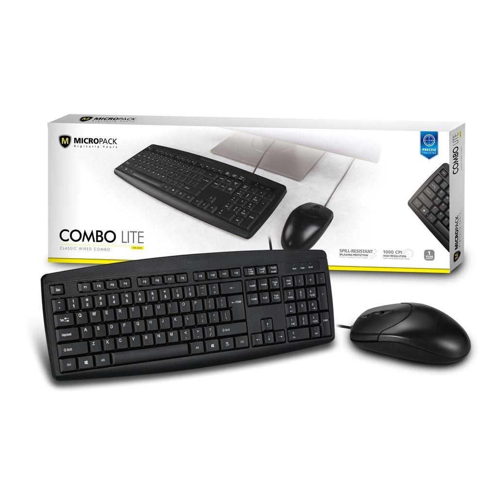 Jual Keyboard Micropack Wired Mouse Spill Resistant Black Combo Lite ...