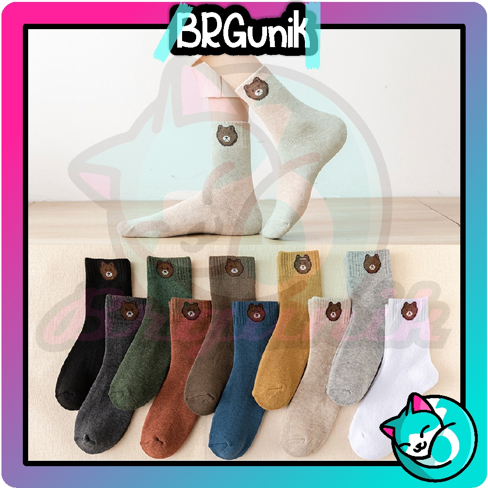 Jual Brgunik Kaos Kaki Pria Wanita Motif Beruang Bear Kaus Kaki Unisex