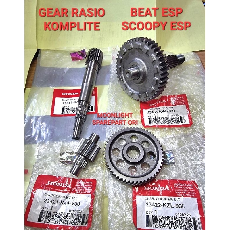 Jual GEAR RASIO GARDAN BEAT ESP SCOOPY ESP GIGI TRANSMISI BEAT POP ESP ...
