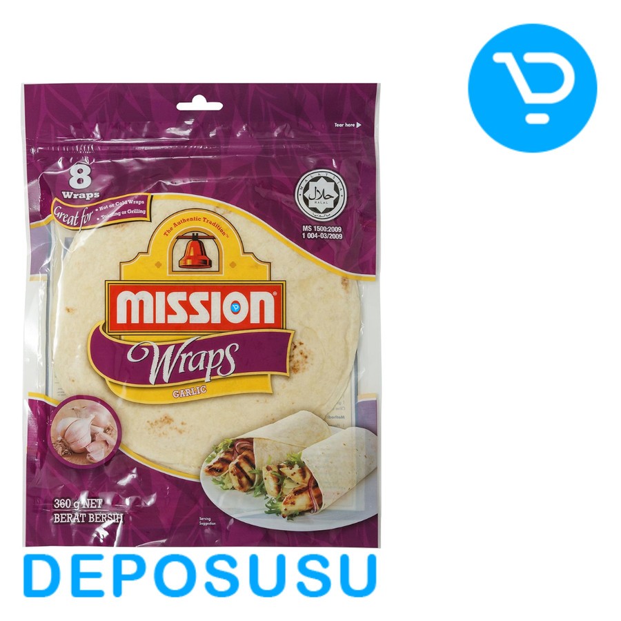 Jual Mission Wraps Wrap Kulit Original Garlic Whole grain Potato ...