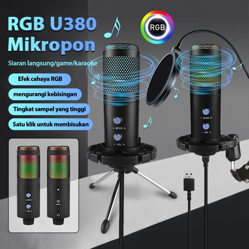 Jual Microphone Gaming U830 RGBUSB Mic For Streamers USB Condenser