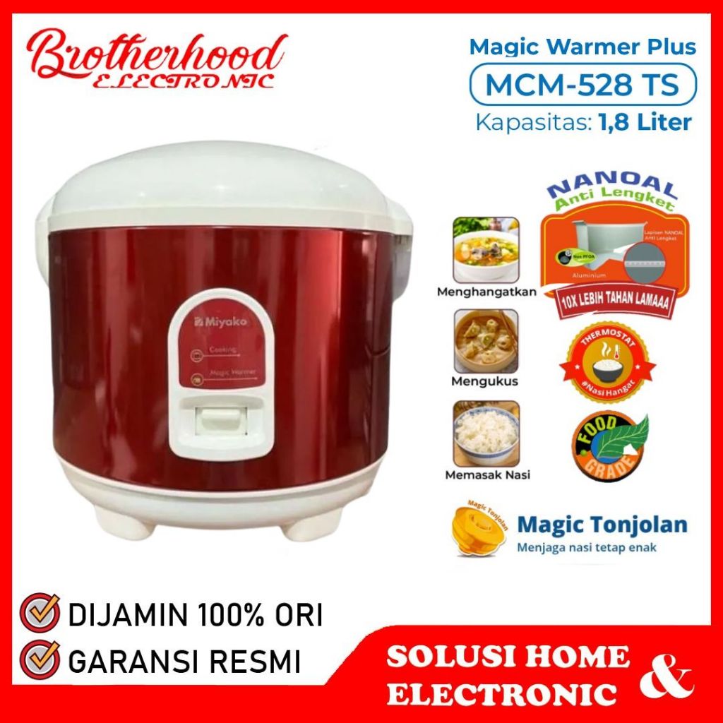 Jual (BISA COD) MIYAKO RICE COOKER / MAGIC COM MCM528 TS / MCM 528 TS ...