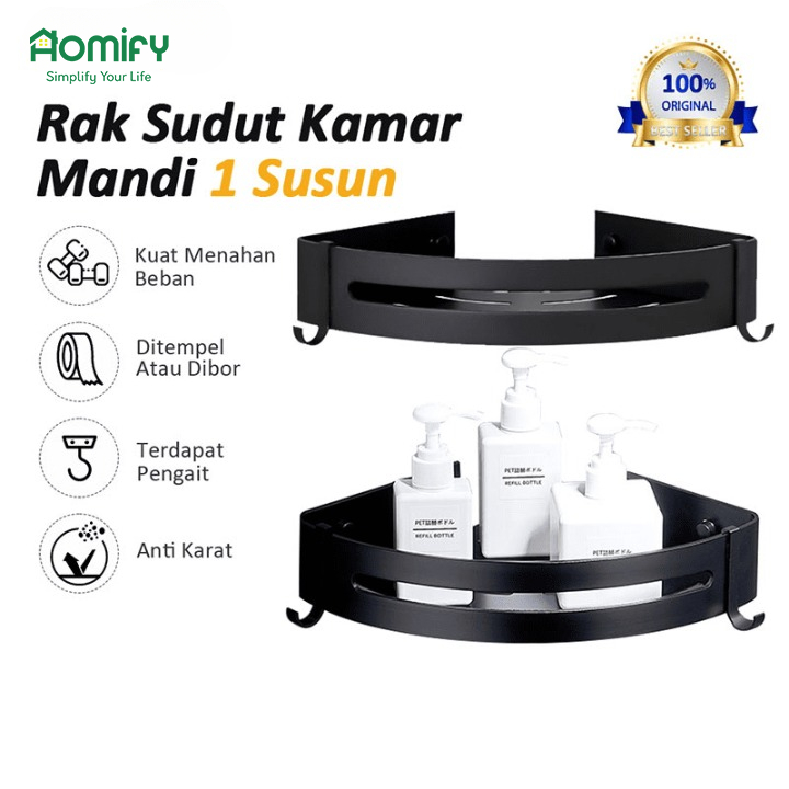 Jual Homify Rak Sudut Segitiga Kamar Mandi Susun Tempel Dinding Untuk Dapur Dan Kamar Mandi