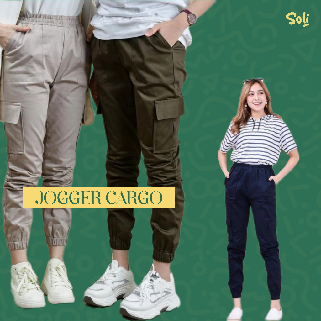 Jual Celana Jogger Cargo Korean Pant Full Karet Hitam Mocca Cream Army ...