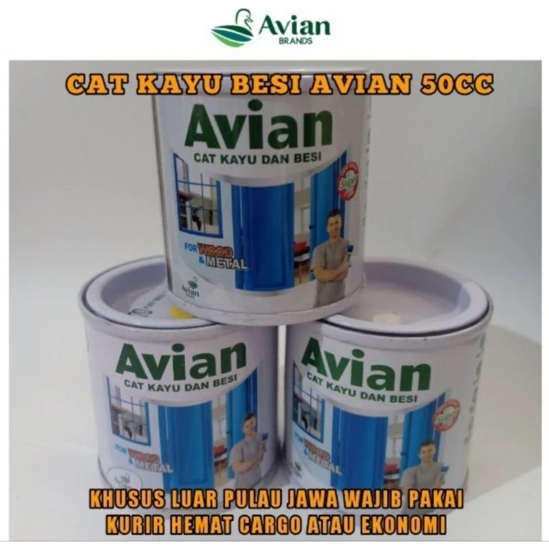 Jual Cat Minyak Avian Kecil Cat Sintetik Besi Kayu 50 cc 50cc | Shopee ...