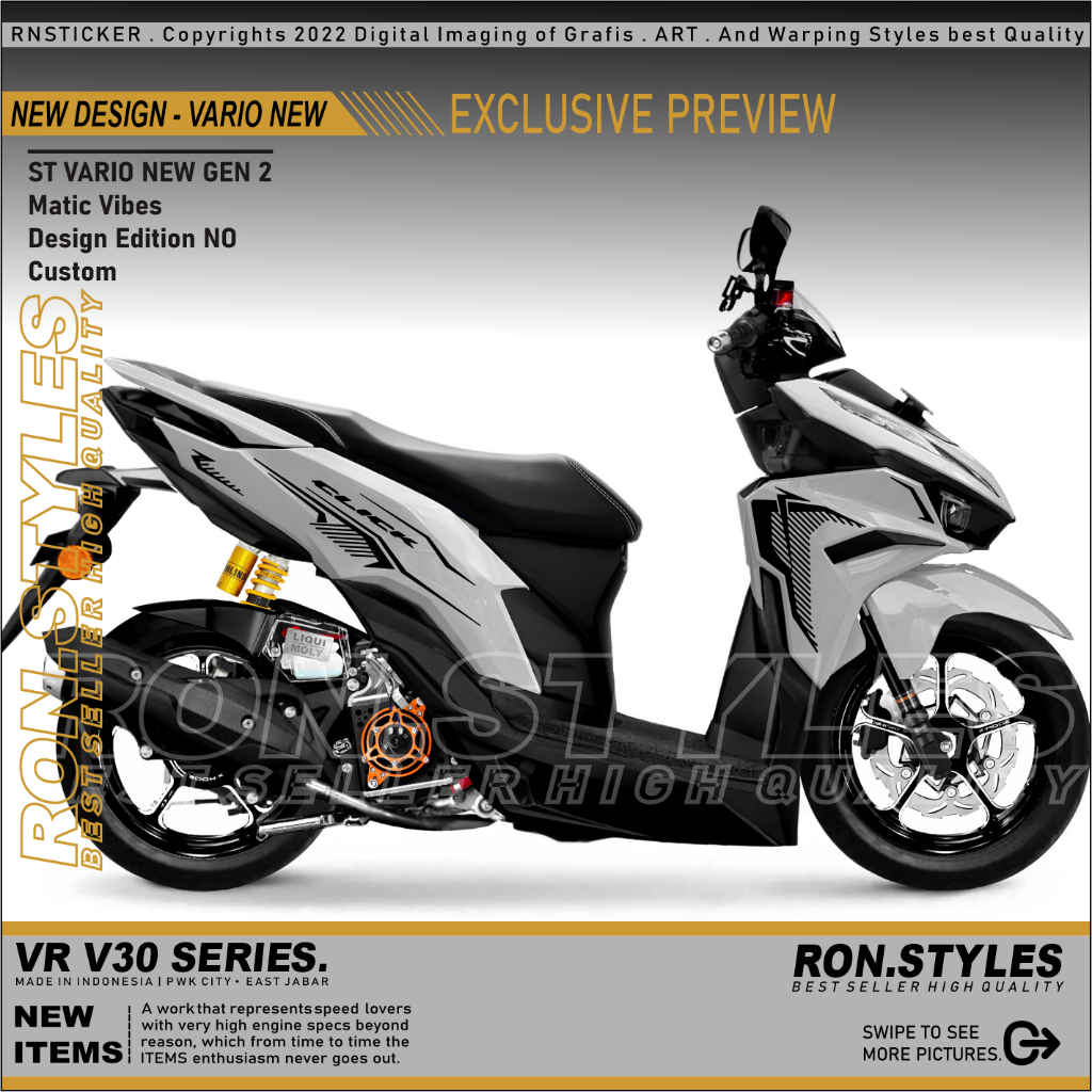 Jual VRV30 CUTTING STICKER STRIPING VARIO 125 NEW GEN 2 STRIPING VARIO