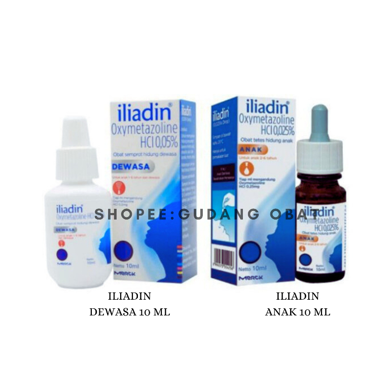 Jual Iliadin 0.05% Spray Dewasa 10ml, Iliadin 0.025% Nasal Drop Anak ...