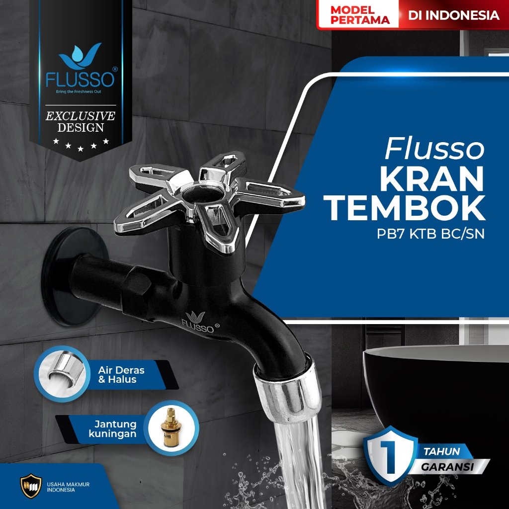 Jual Flusso Kran Air Tembok Mesin Cuci Black Original Garansi Tahun Shopee Indonesia