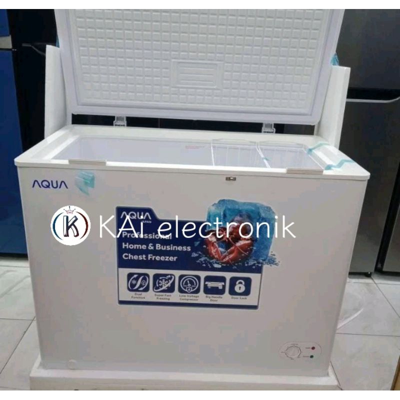 Jual chest freezer AQUA 200 liter AQF200W garansi 7 tahun Shopee