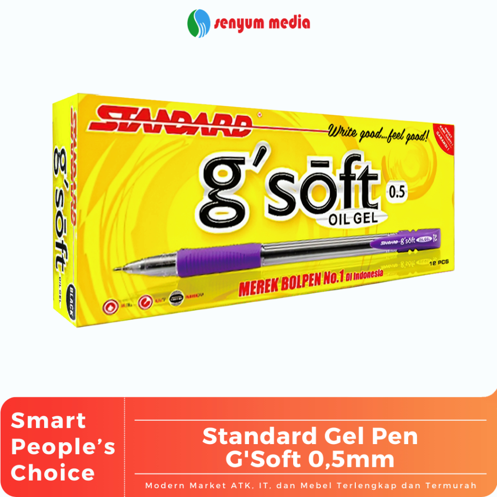 Jual Standard Gel Pen G'Soft 0,5mm (1 Pack Isi 12 Pcs) | Shopee Indonesia