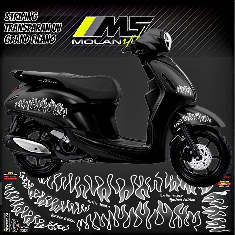 Jual Decal Sticker Striping Variasi Transparan Uv Filano Api Yamaha ...