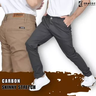 ERACOZ Celana Chino Panjang Pria Carbon Stretch Skinny Fit Big Size Jumbo