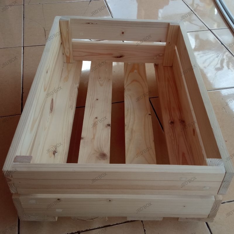 Jual Kotak Kayu Jati Belanda 60x50x20 / Keranjang / Wooden Crates Box