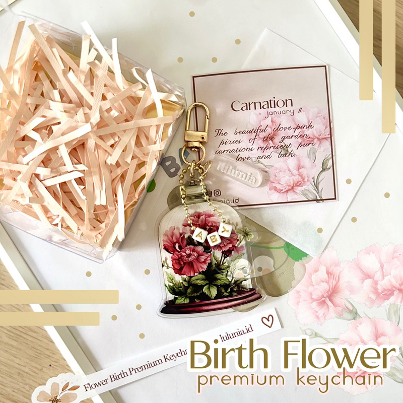 Jual Birth Flower Premium Keychain by Lulunia (bag chain/ganci lucu ...