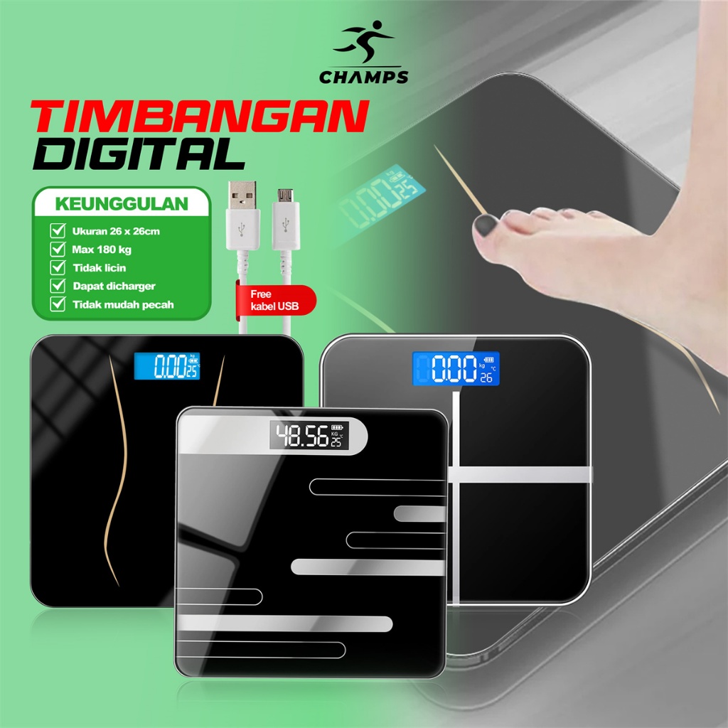 Jual Timbangan Digital Kg Body Weight Scale Kaca Anti Pecah Layar