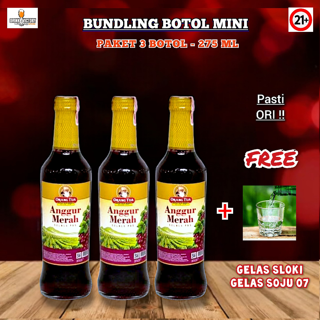 Jual Free Gelas Sloki Soju Paket Anggur Merah Am Gold Cap