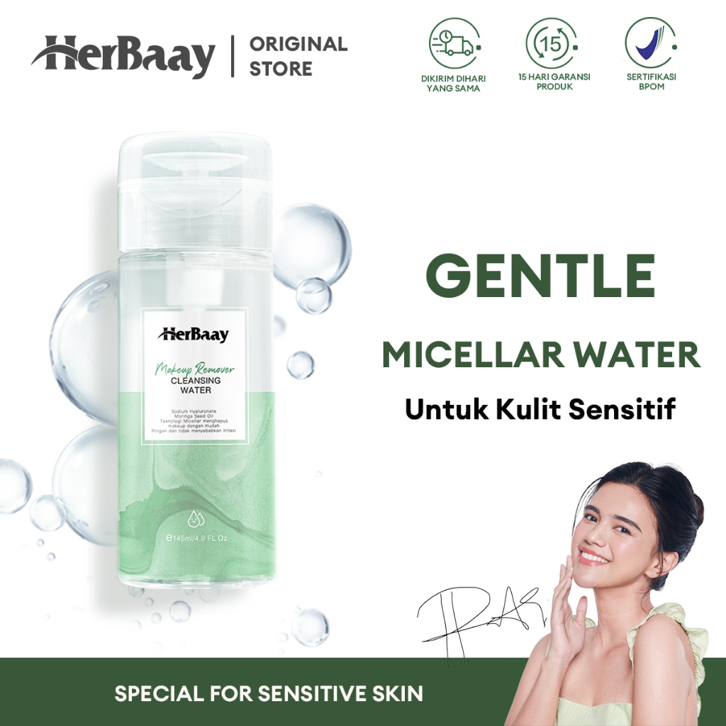 Jual HerBaay Makeup Micellar Water Gentle Make Up Remover Micellar
