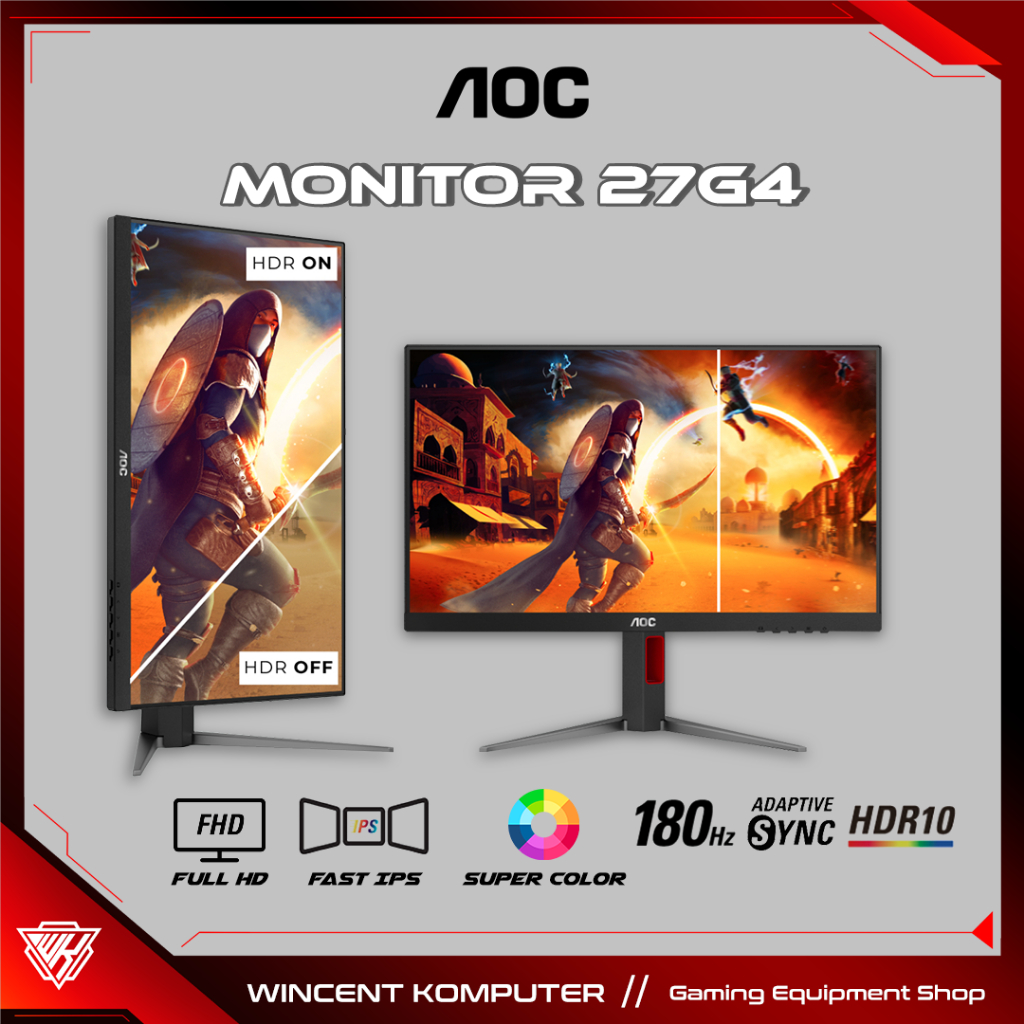 AOC 27G4 27 FHD 180Hz Fast IPS Gaming Monitor