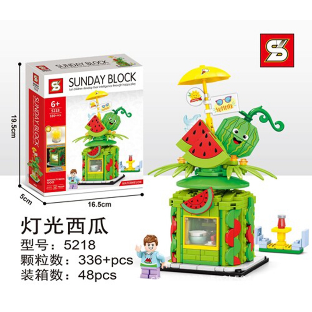Jual SY 5218 Sunday Blocks Watermelon | DIY Brick Block Mainan Balok ...