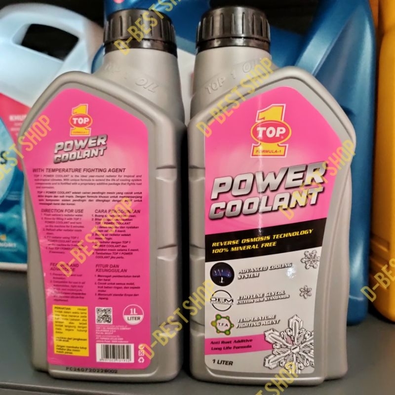 Jual Air radiator/ radiator coolant TOP1 POWER COOLANT PINK - 1 liter ...