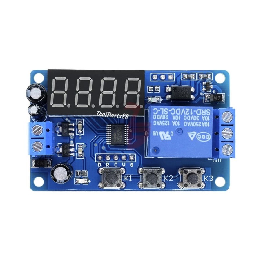 Jual Countdown Time Delay Relay Module DC 12V LED Digital Timer ...