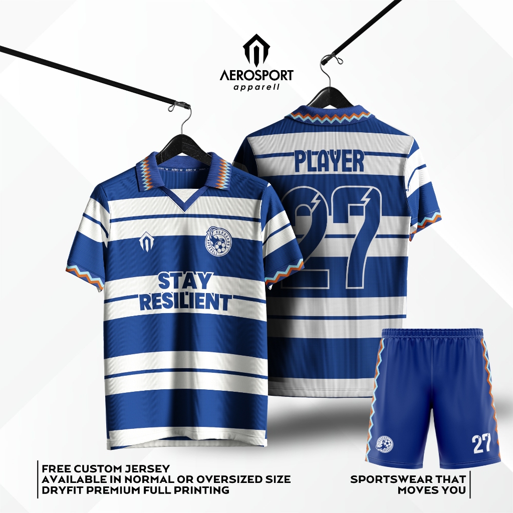 Jual ROYAL BLUE Bisa Custom Satuan Jersey Berkerah Full Printing Dryfit ...