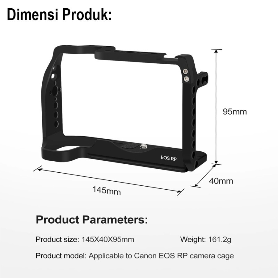 Jual Aluminium Metal Cage Rig for Canon EOS RP EOS R8 - Movie Cage ...