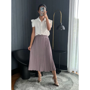 Rok Plisket Midi Rok 7 8 Plisket Premium Pleated Skirt Rok Plisket Tanggung