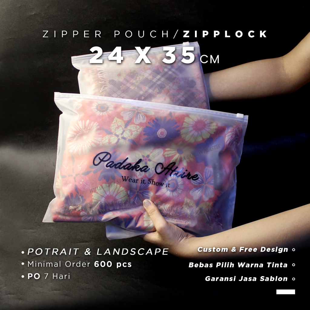 Jual SABLON CUSTOM ZIPPERLOCK 24x35 DOFF POUCH TEBAL PLASTIK DOFF BURAM ...