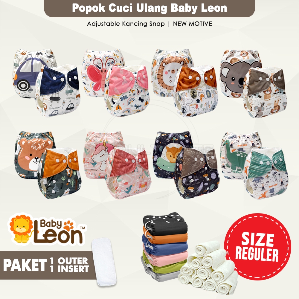 Jual ORI BABY LEON Clodi PRINT+ INSERT Popok Kain Bayi Baby Cloth ...