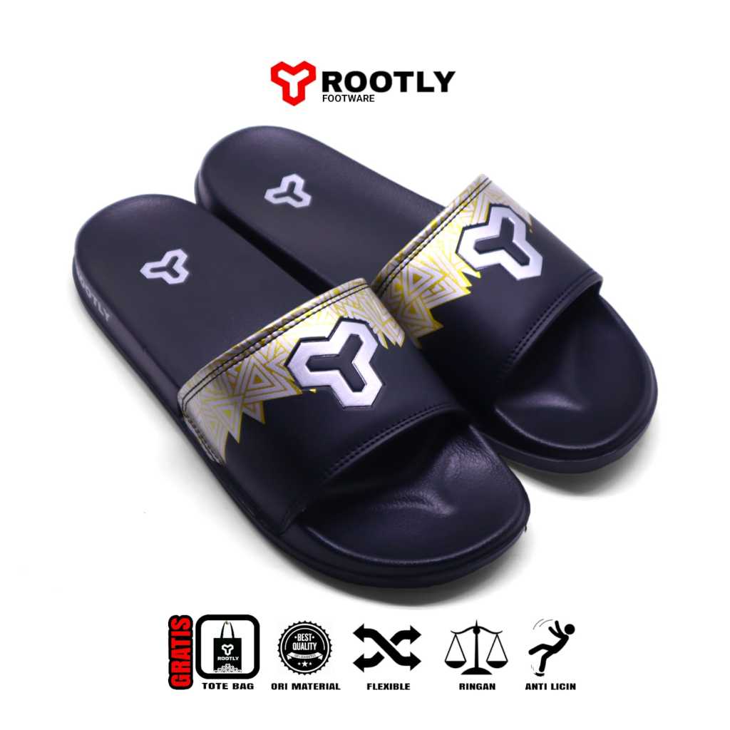 Jual Rootly - Sandal Pria Slipper Motif Gold Piramid | Shopee Indonesia