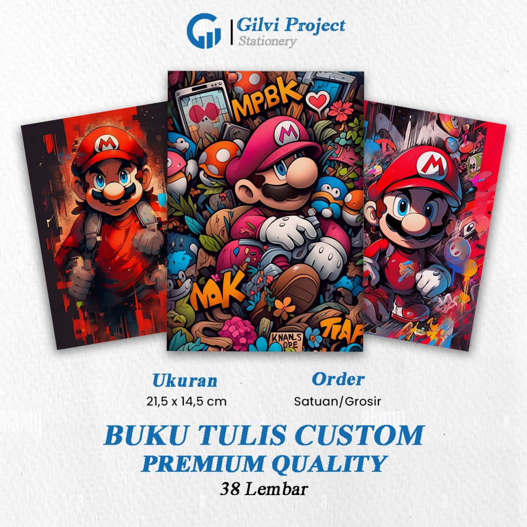 Jual Buku Tulis Super Mario / Buku Tulis Sekolah / Buku Tulis Catatan ...