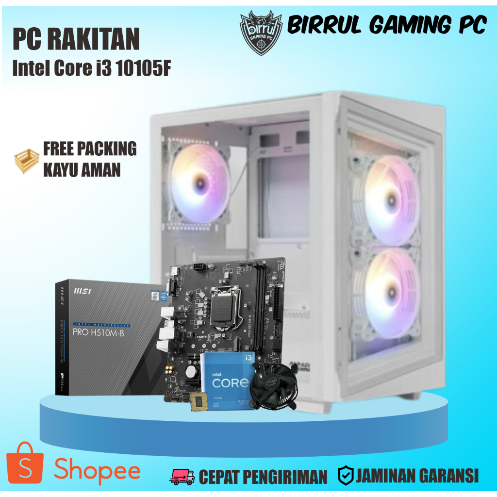 Jual PC RAKITAN I3 10105F I 16GB I M2 256GB I 1TB I GTX 1050ti 4Gb ...