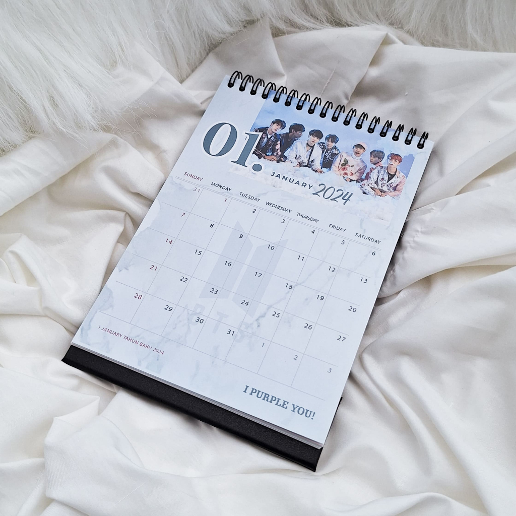 Jual Kalender Meja Bts 01 Kpop 2024 Aesthetic Premium Quality Spiral Shopee Indonesia 