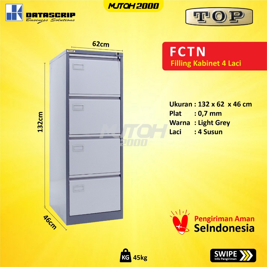 Jual CARGO | TOP FCTN4 by DATASCRIP filling cabinet besi 4 laci ...