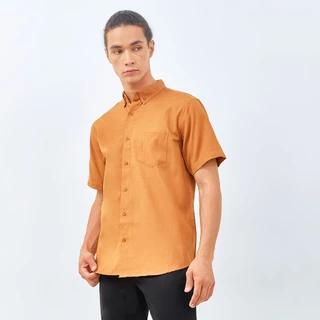 M231 Kemeja Pria Basic Polos Oxford Pendek Terracotta 1457Y