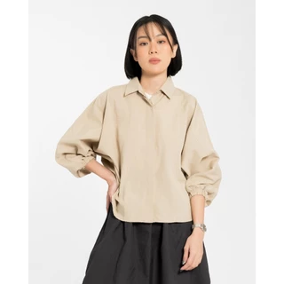 MALOVA Adelin Kemeja Batwing Wanita Lengan Balon | Kemeja Formal Bahan Katun untuk Gaya Elegan