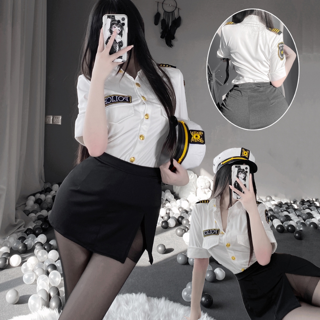 Jual 3pcs Wanita Pakaian Dalam Seksi Godaan Seragam Polisi Ukuran S-XL