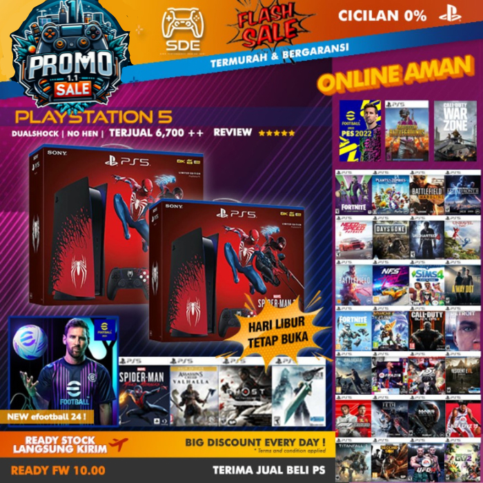 PlayStation®5/PS5 Digital Edition [Marvel's Spider-Man / Spiderman 2  Bundle] (Garansi Resmi Indonesia) - PS Enterprise Gameshop